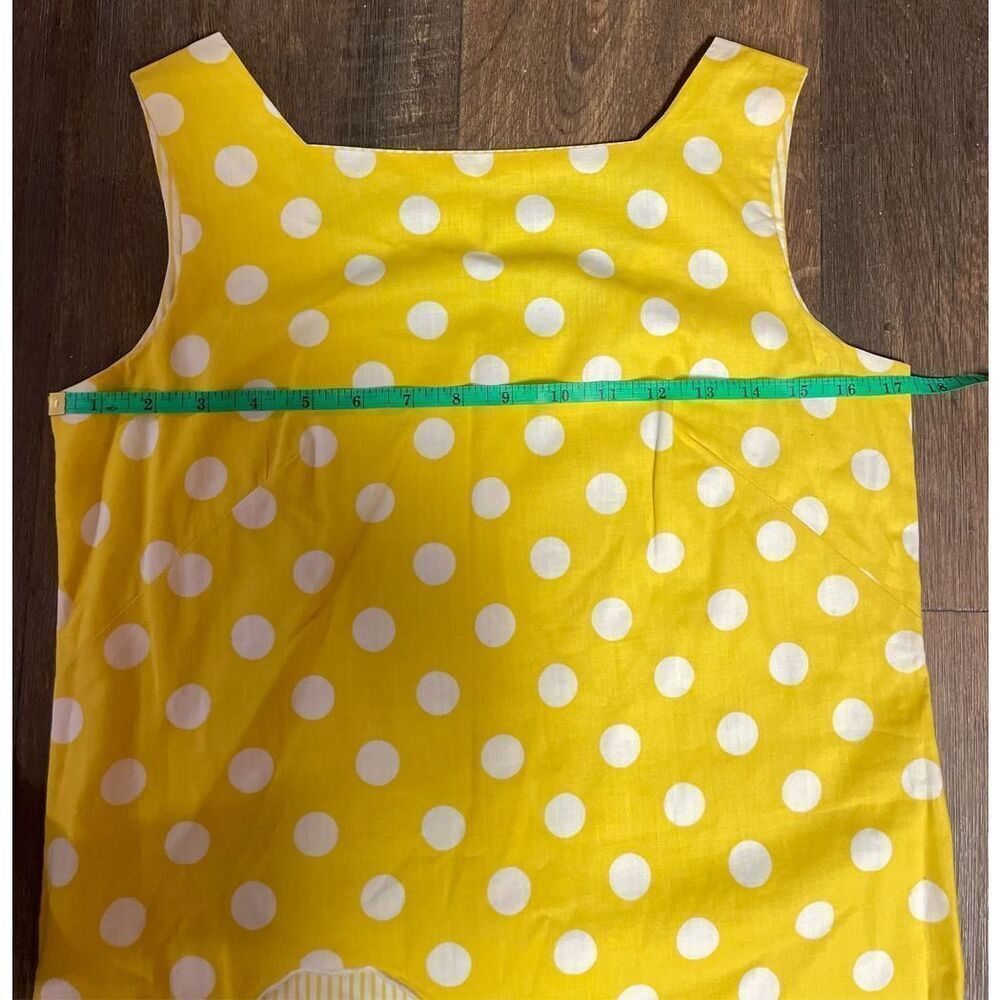 Vintage 60s Bright Yellow Polka Dot & Stripes Reversible Tunic Top & Shorts Set - Picture 12 of 14